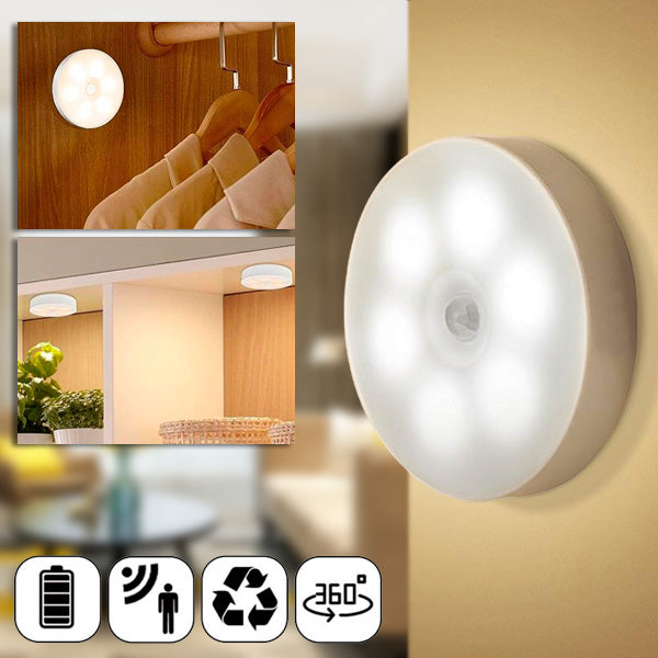 Set 3 x Lampă de Veghe LED cu Senzor de Mișcare, USB, Alb Cald, Montare Magnetică