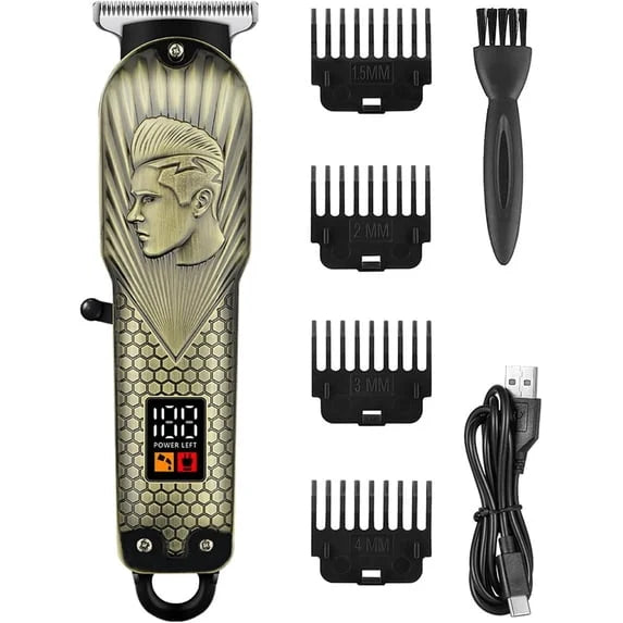 Masina Tuns, Profesionala, Capilar Barba, Afisaj Digital, Reincarcabila, Lame Precizie, Accesorii