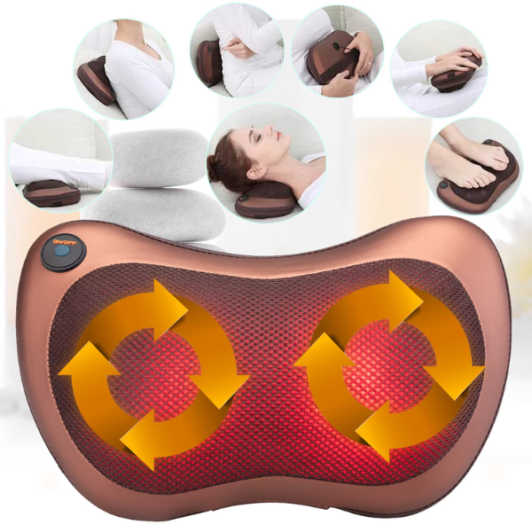 Aparat masaj tip perna relaxare electrica cu masaj cervical sau lombar, incalzire infrarosu, 220V, 30cm