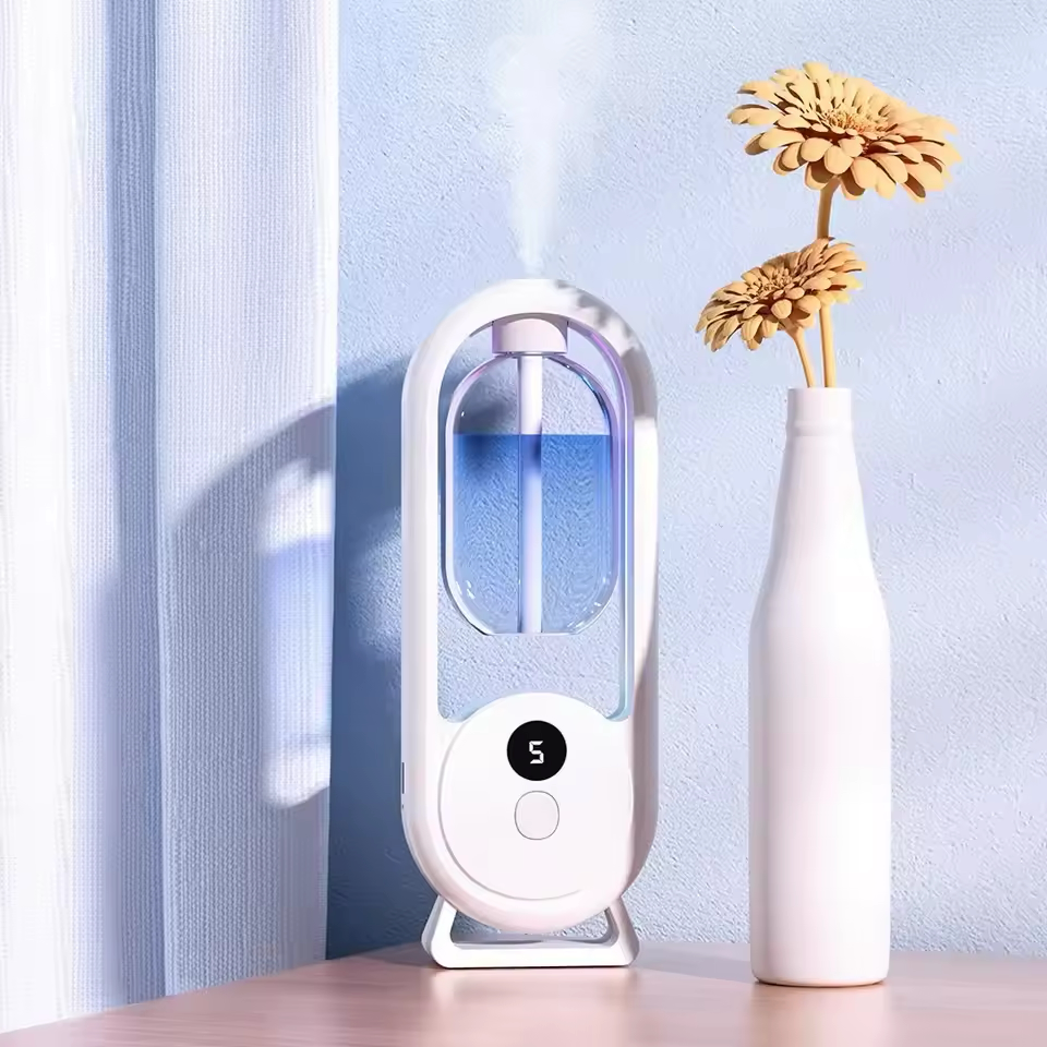 1+1 CADOU Aparat inteligent de aromaterapie – difuzor de uleiuri esențiale cu pulverizare automată + 1 sticlă ulei inclusă