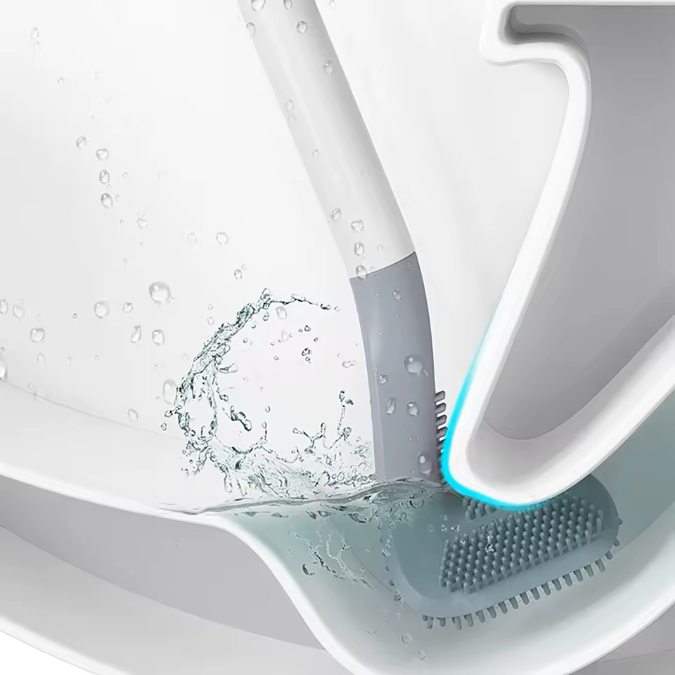 1+1 CADOU - Perie WC din silicon – mâner lung, curățare eficientă