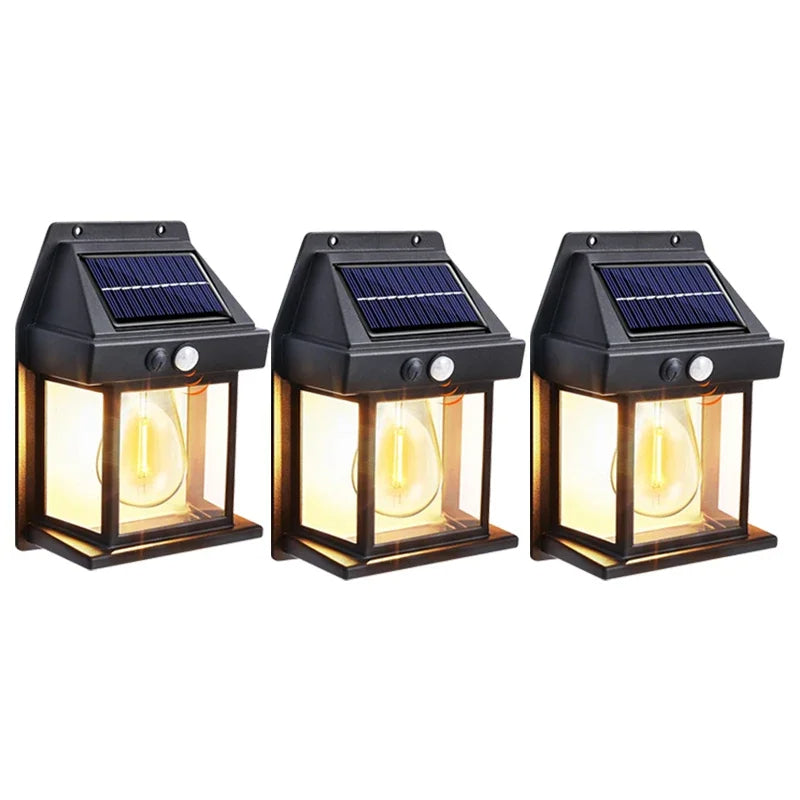 Set 3 Bucati - Lampa Solara de Perete cu Senzor de Miscare