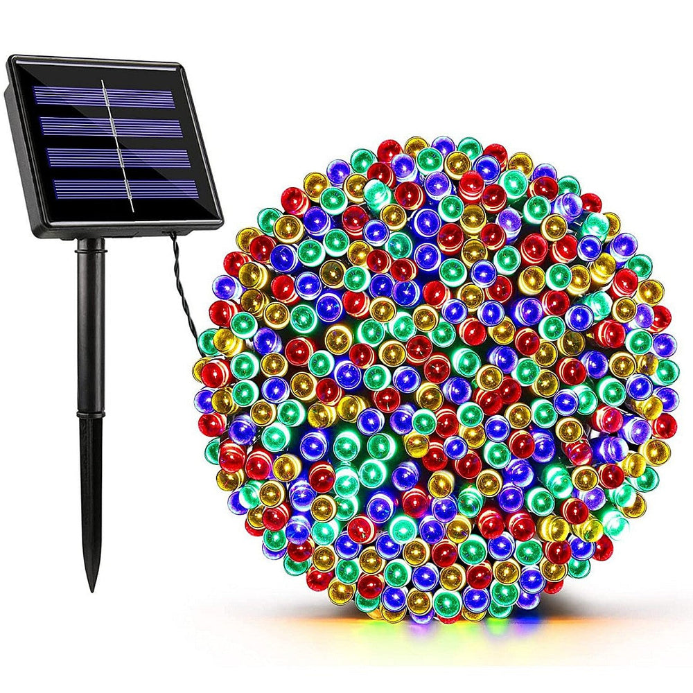 Set 2 Instalații Solare cu 100 LED-uri, 10 m, Diferite culori