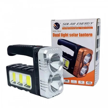 Lanternă LED COB Reîncărcabilă, Încărcare Solară și USB