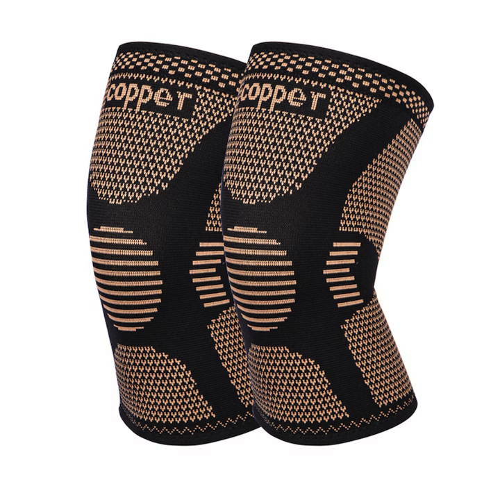 Oferta 1+1 CADOU genunchiera de compresie, Copper, nylon, protectie optima