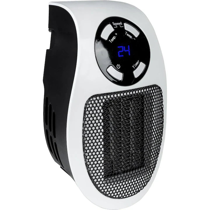 Aeroterma compacta, 500W, element de incalzire ceramic PTC, termostat ajustabil, priza rotativa 90°