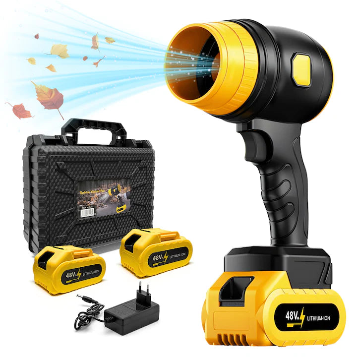 Suflanta aer turbo portabila, 2 acumulatori Li-Ion 48V, 1050W, negru-galben