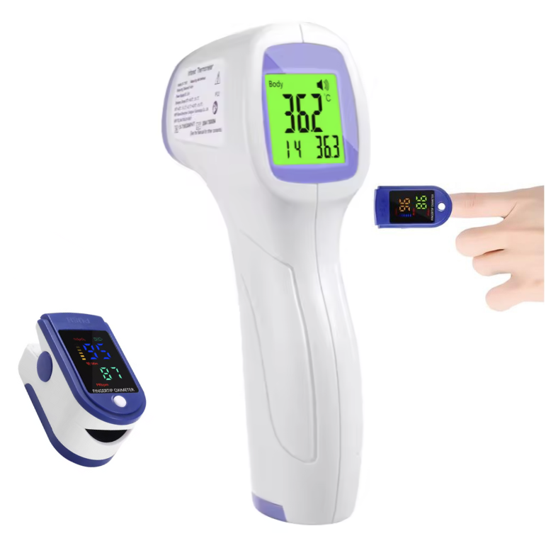 Set Medical Esențial: Termometru & Pulsoximetru – Monitorizează Sănătatea cu Precizie