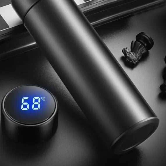 Pachet 1+1 CADOU Termos Smart cu Afișaj LED pentru Temperatură, 500 ml, Inox